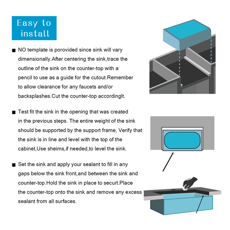 Sinber 30" White Fireclay Farmhouse Apron Kitchen Sink with Drainboard