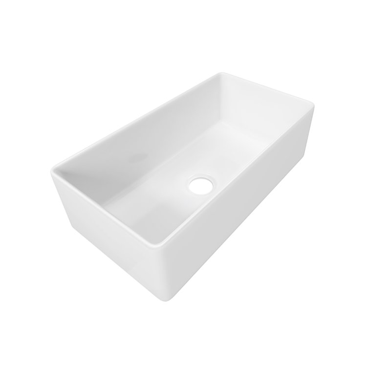 Sinber 33" White Fireclay Farmhouse Apron Kitchen Sink