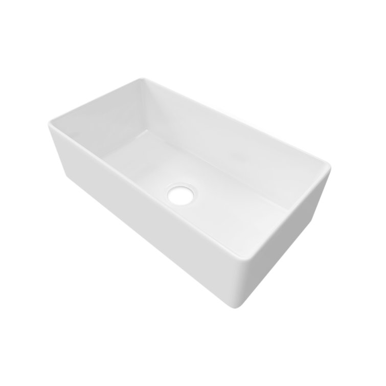 Sinber 33" White Fireclay Farmhouse Apron Kitchen Sink