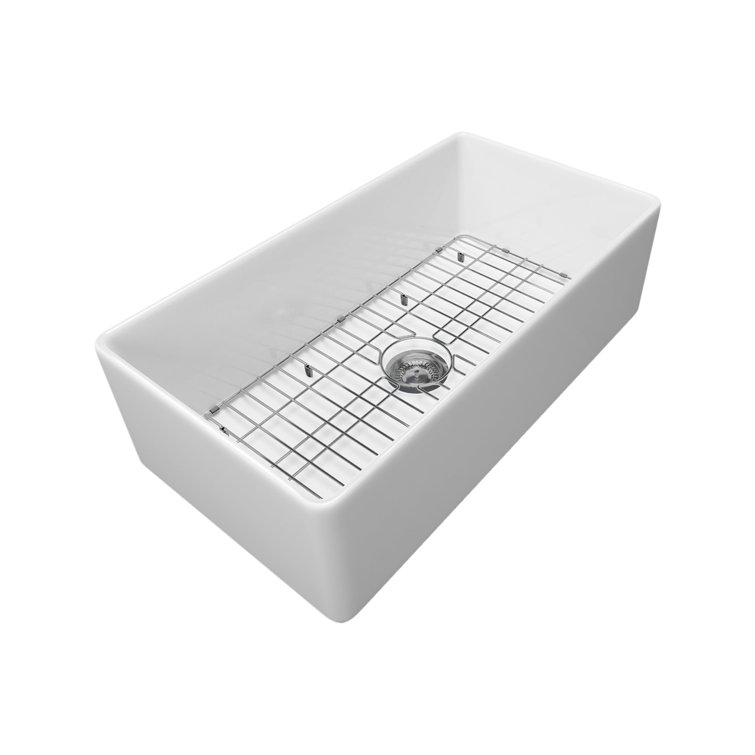 Sinber 33" White Fireclay Farmhouse Apron Kitchen Sink
