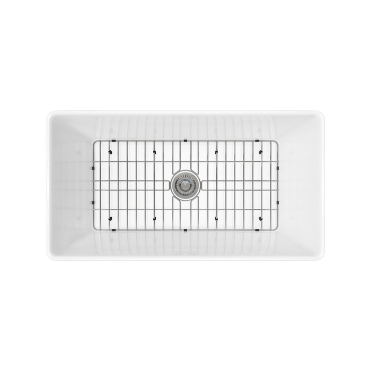 Sinber 33" White Fireclay Farmhouse Apron Kitchen Sink