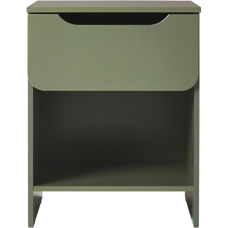 Scandi Minimalist Green 1-Drawer Nightstand