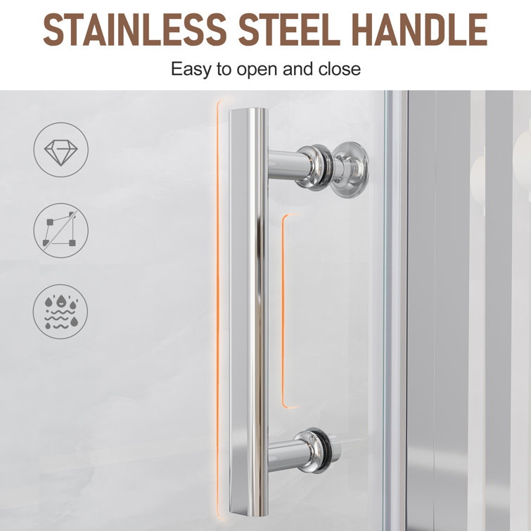 Elegant 36'' x 72'' Clear Tempered Glass Pivot Shower Door
