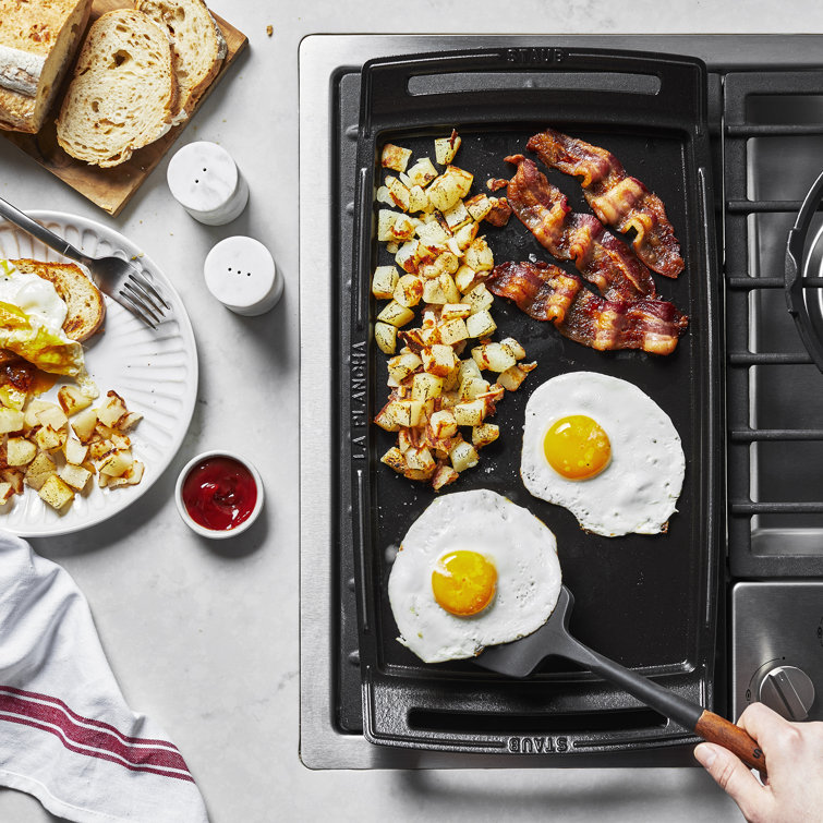 Staub Black Cast Iron Rectangular Griddle Pan with Handles