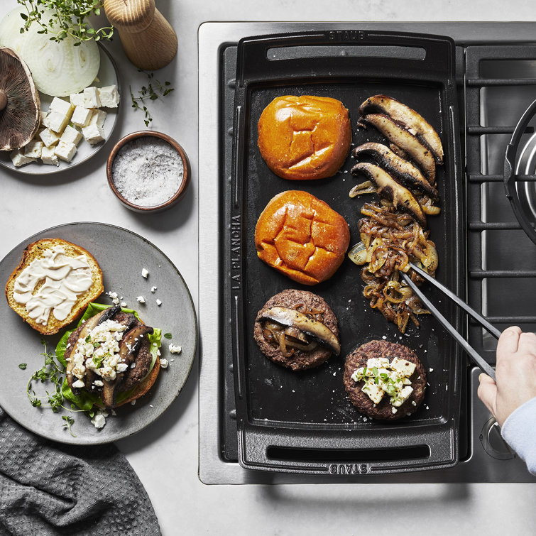 Staub Black Cast Iron Rectangular Griddle Pan with Handles