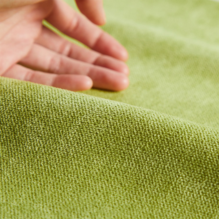 Olive Green Chenille Square Pillow Covers, Set of 2