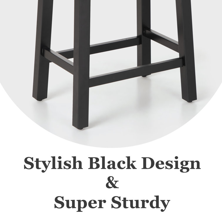 Gray Faux Leather Upholstered Counter Stools with Walnut Wood Frame
