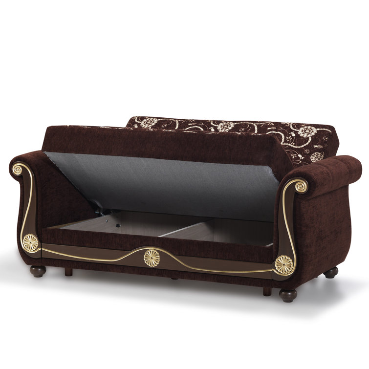 Royal Brown Chenille 70" Lawson Sleeper Loveseat with Storage