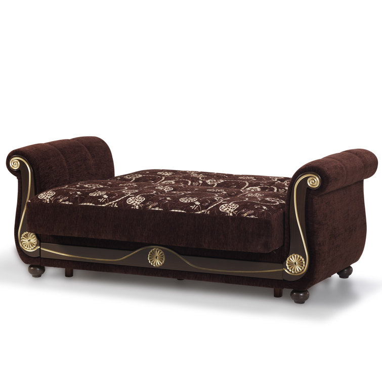 Royal Brown Chenille 70" Lawson Sleeper Loveseat with Storage