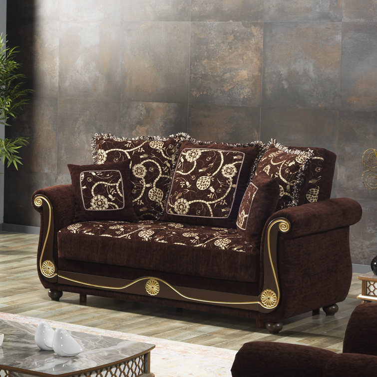 Royal Brown Chenille 70" Lawson Sleeper Loveseat with Storage
