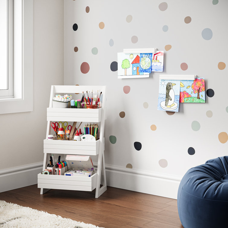 White 3-Shelf Compact Storage Caddy with Handle