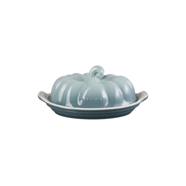 Sea Salt Stoneware Pumpkin Butter Dish with Lid
