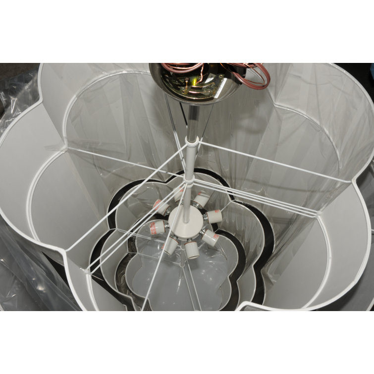 Cilindro Nickel and Glass 8-Light Pendant