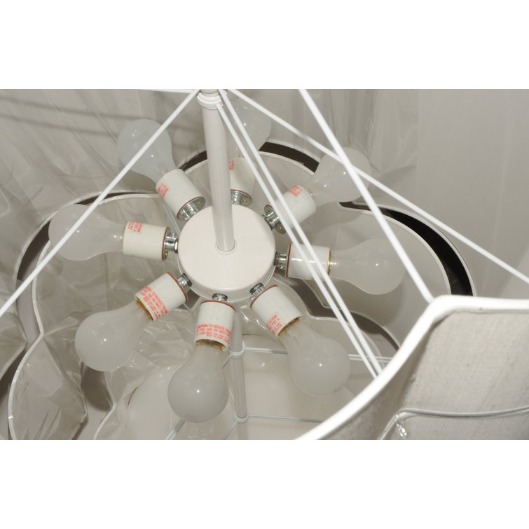 Cilindro Nickel and Glass 8-Light Pendant
