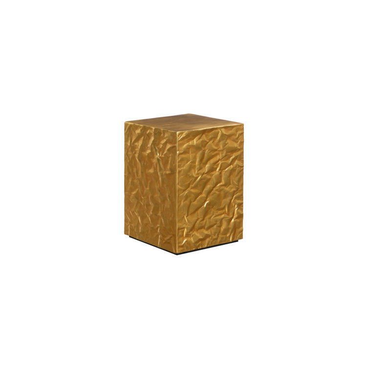 Gold Resin Crumpled Pedestal Sculpture, 20" Height