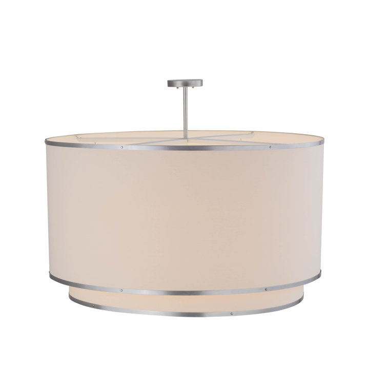 Natural Nickel Drum Pendant with Glass Diffuser