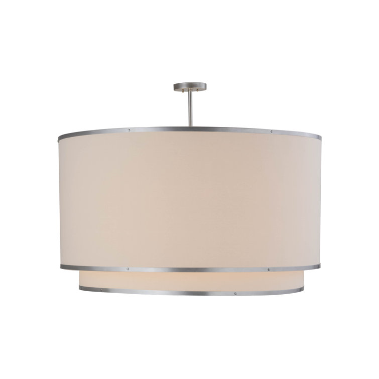 Natural Nickel Drum Pendant with Glass Diffuser
