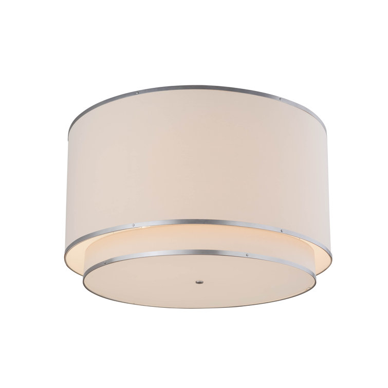 Natural Nickel Drum Pendant with Glass Diffuser