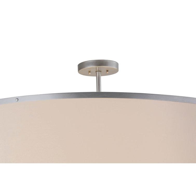 Natural Nickel Drum Pendant with Glass Diffuser