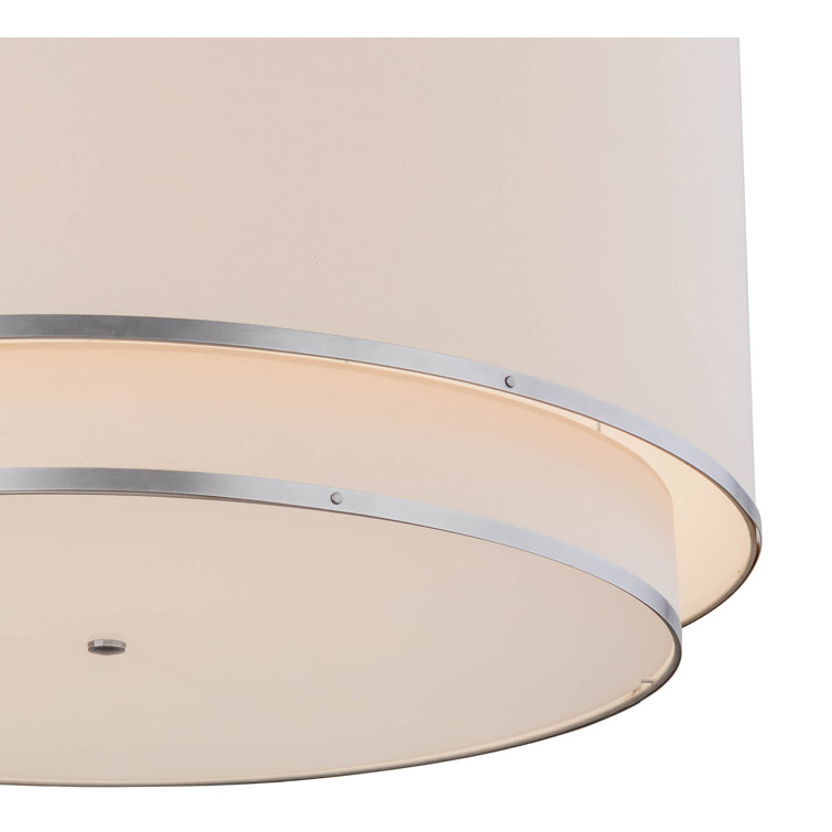 Natural Nickel Drum Pendant with Glass Diffuser