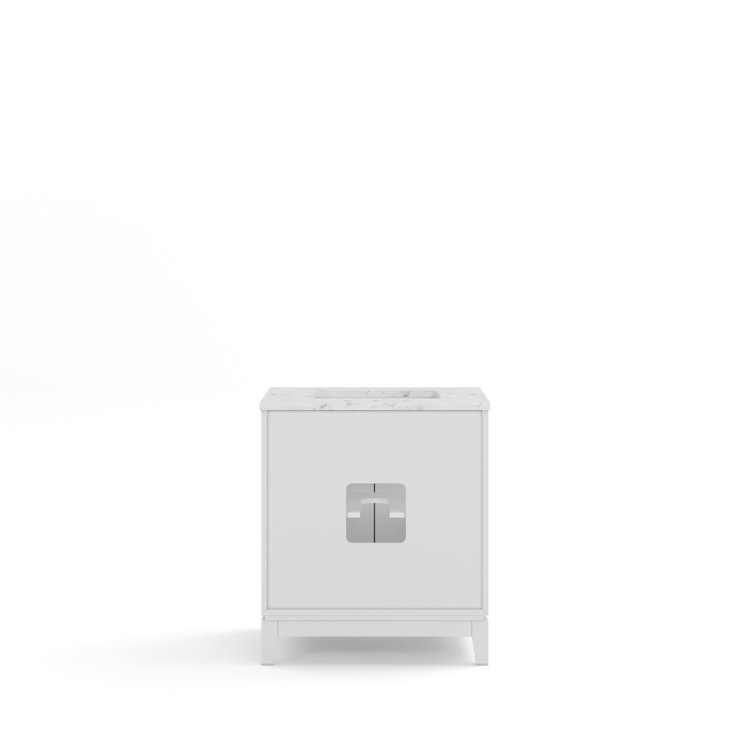 Elizabeth 30" Pure White Single Bathroom Vanity with Marble Top