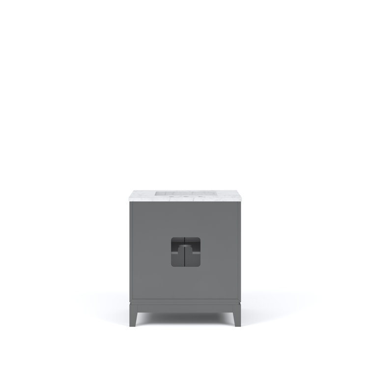 Elizabeth 30" Cashmere Grey Single Bathroom Vanity with Carrara Marble Top