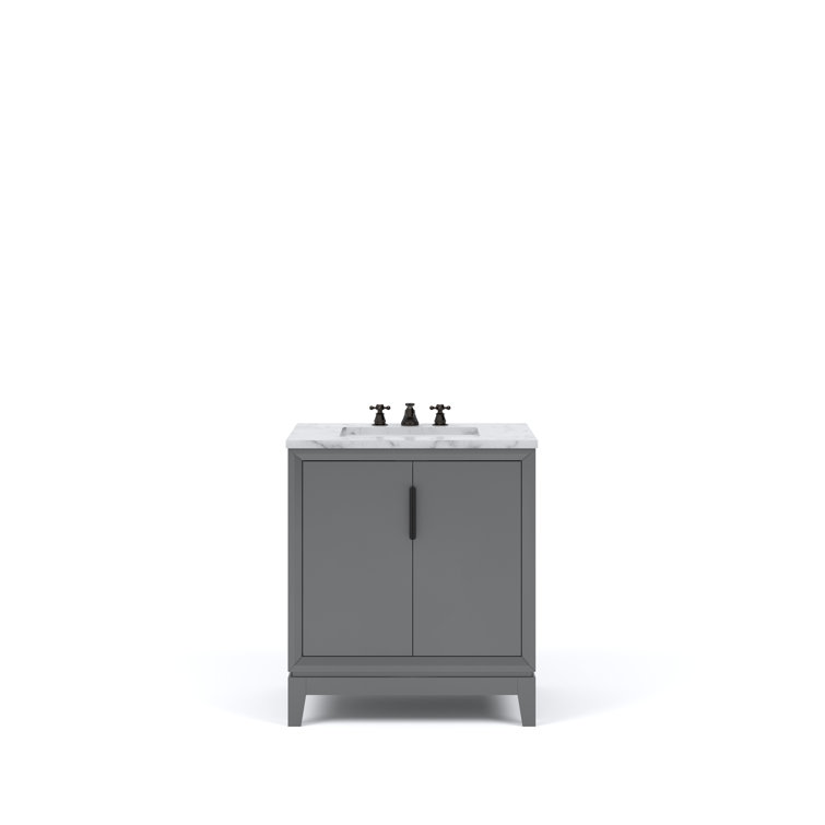 Elizabeth 30" Cashmere Grey Single Bathroom Vanity with Carrara Marble Top