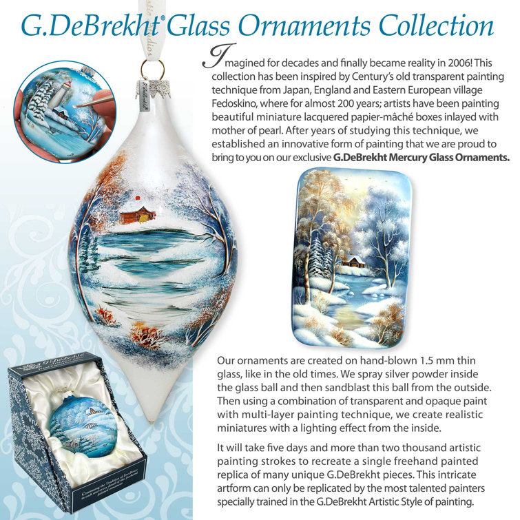 Hand-Blown Glass Christmas Ornament with Dwarfs and Tree