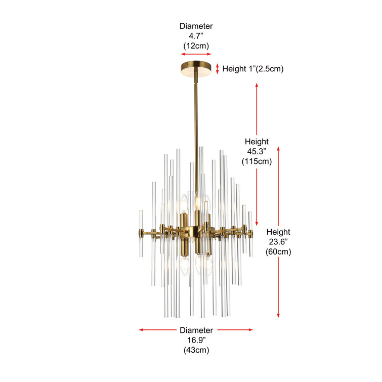 Sienna Gold 6-Light Crystal Pendant Chandelier