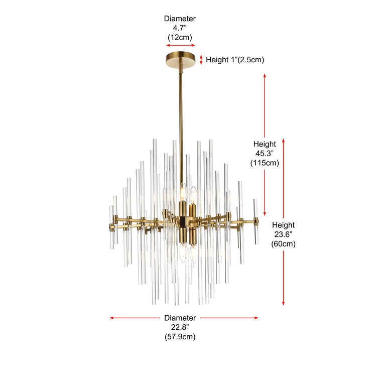 Sienna Gold 6-Light Crystal Pendant Chandelier