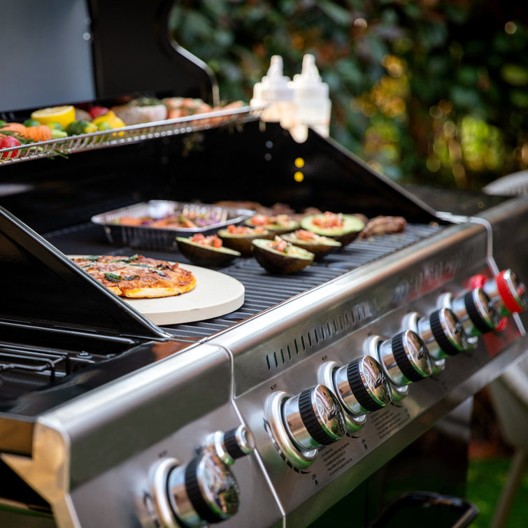 Royal Gourmet Black 6-Burner Propane Gas Grill with Side Burner