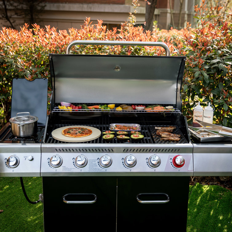 Royal Gourmet Black 6-Burner Propane Gas Grill with Side Burner