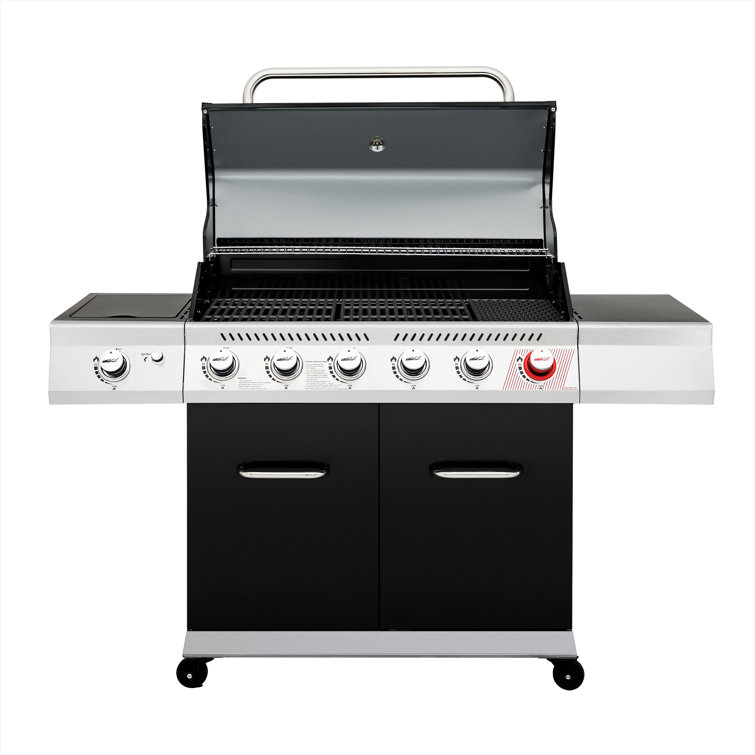 Royal Gourmet Black 6-Burner Propane Gas Grill with Side Burner