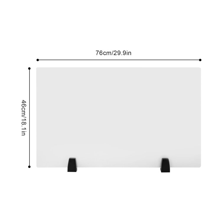 Frosted Acrylic Clamp-On Desk Privacy Panels, 30 x 18 Inch