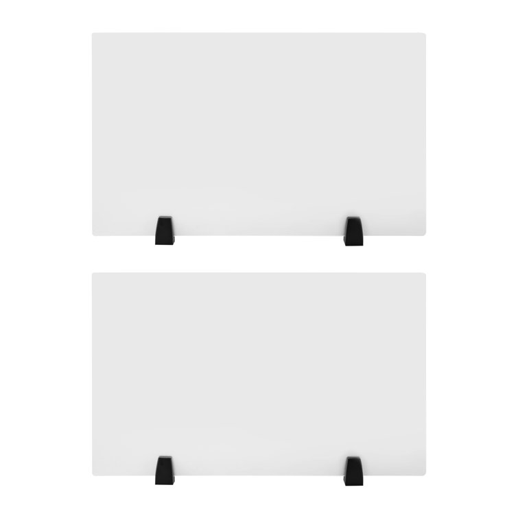 Frosted Acrylic Clamp-On Desk Privacy Panels, 30 x 18 Inch