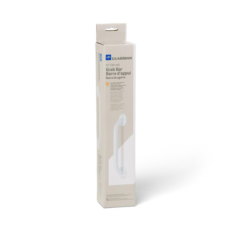 12-Inch White Stainless Steel Wall Mounted Grab Bar