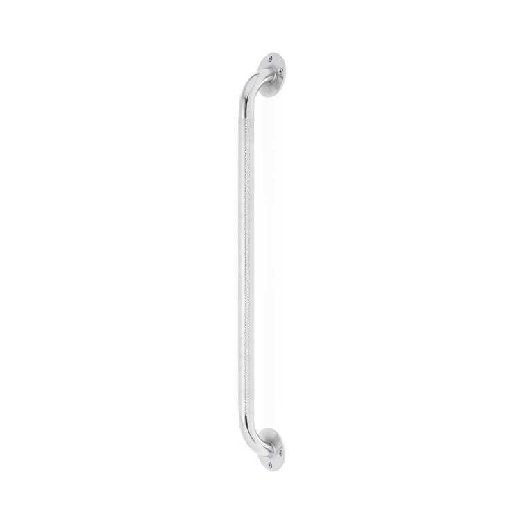 24" Chrome Knurled Stainless Steel Wall Mounted Grab Bar