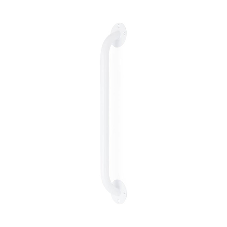 18-Inch White Wall Mounted Straight Grab Bar