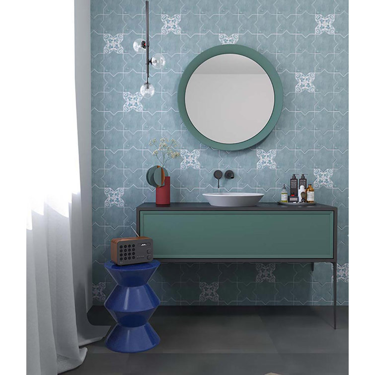 Pistachio Green Star-Shaped Matte Ceramic Tile