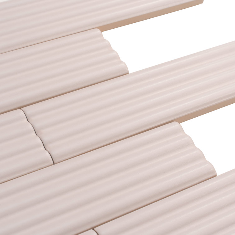 Matte Pink Ceramic Subway Tile Trim 1.97'' x 7.87''