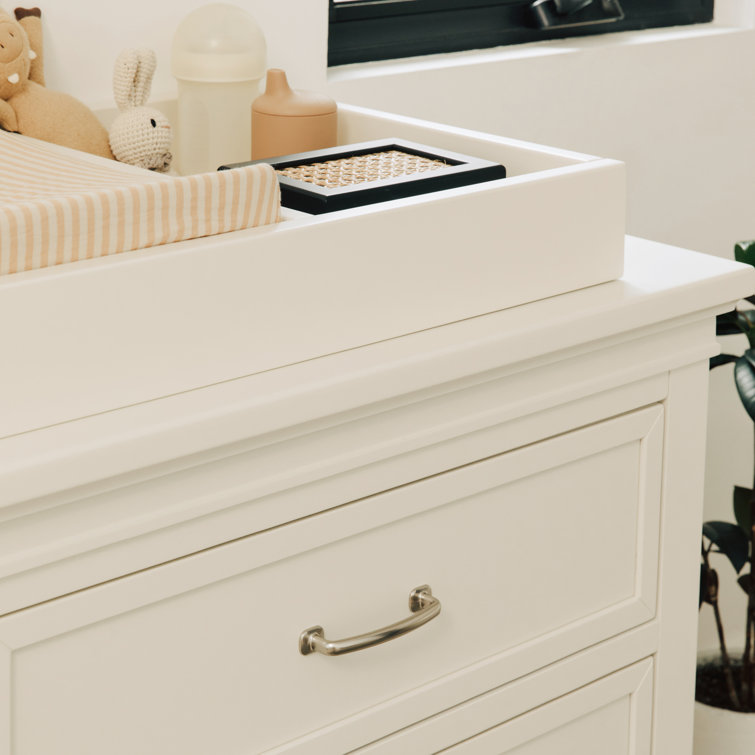 Elegant French Country Warm White 6-Drawer Nursery Dresser