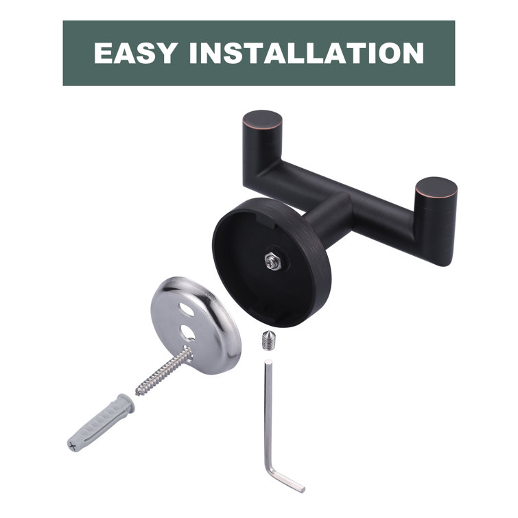 Oil Rubbed Bronze Double J-Hook Wall Mounted Towel Hook