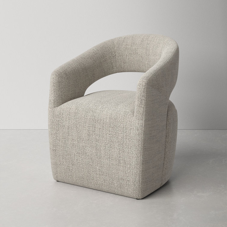 Gray Storm Upholstered Arm Chair with Solid Wood Frame
