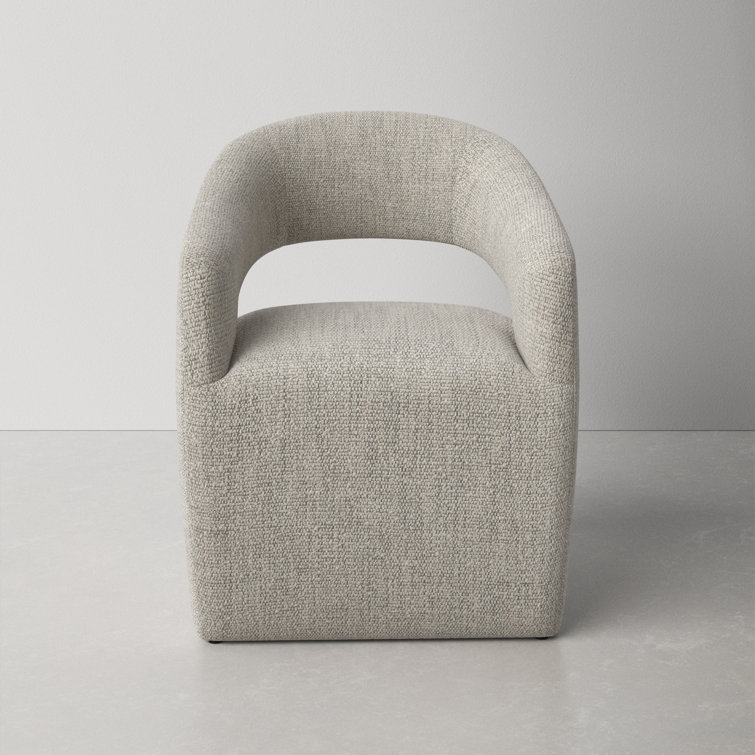 Gray Storm Upholstered Arm Chair with Solid Wood Frame