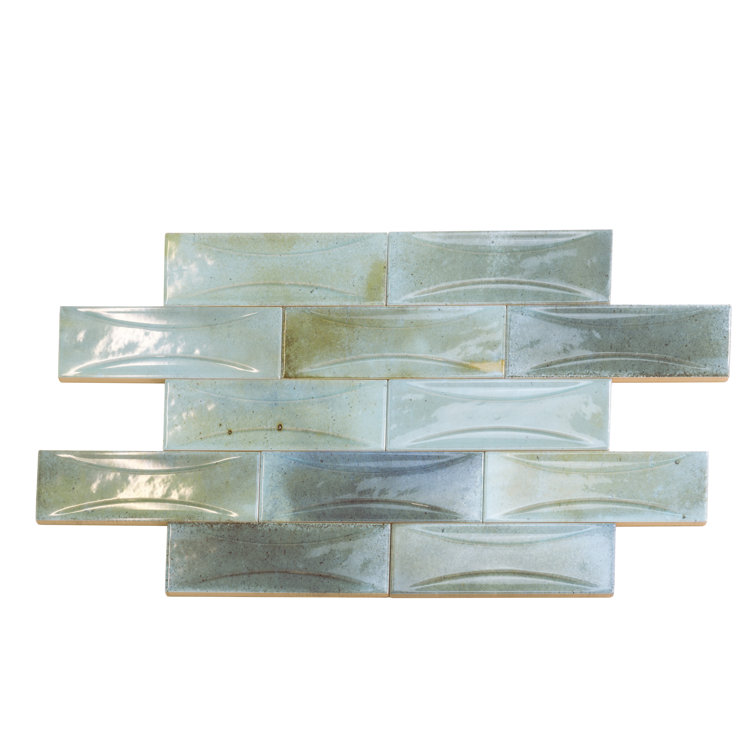 Antiek Glossy Blue Ceramic Subway Wall Tile 3-in x 8-in