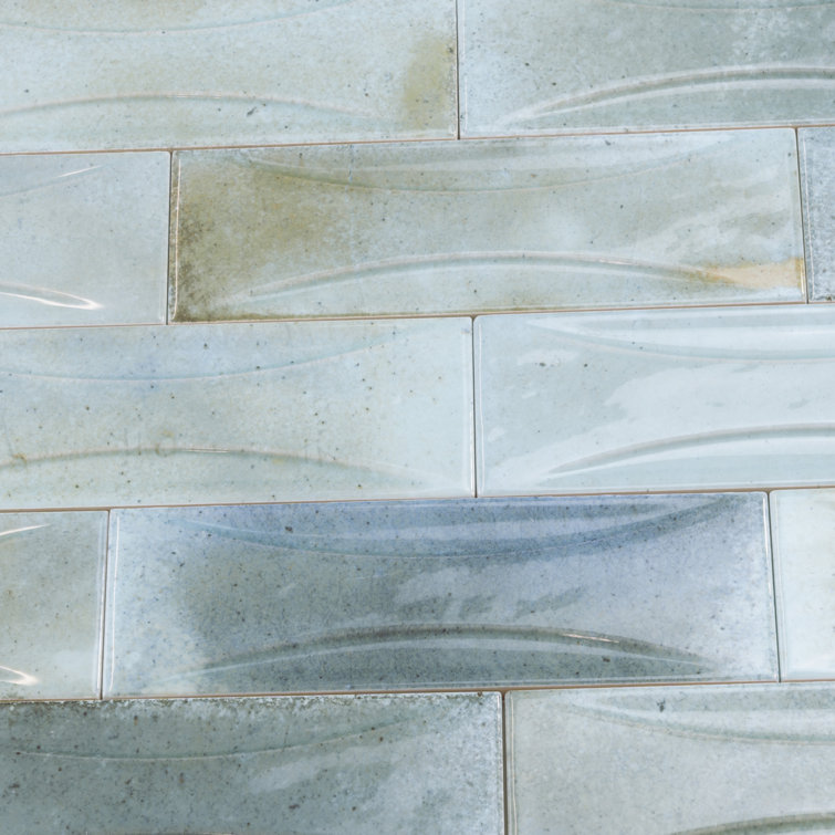 Antiek Glossy Blue Ceramic Subway Wall Tile 3-in x 8-in