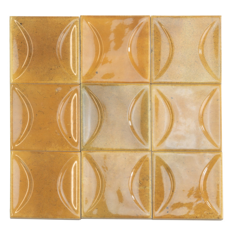 Honey Orange 4x4 Glossy Ceramic Wall Tile
