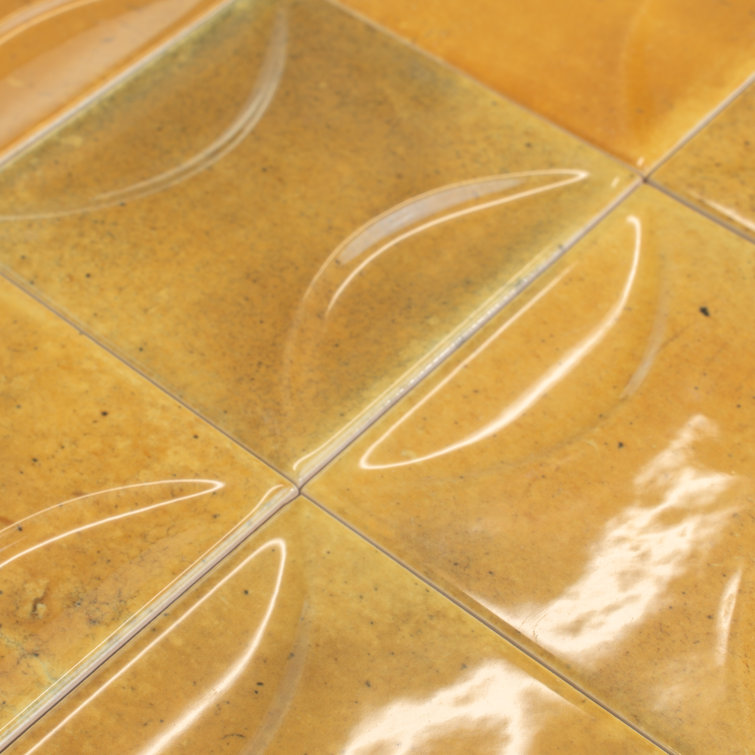 Honey Orange 4x4 Glossy Ceramic Wall Tile