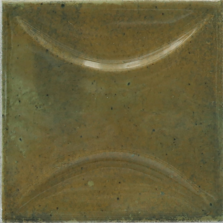 Antiek 4'' x 4'' Glossy Olive Green Ceramic Wall Tile
