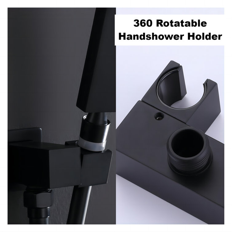 8-Inch Matte Black Multi-Head Rain Shower System with Filter
